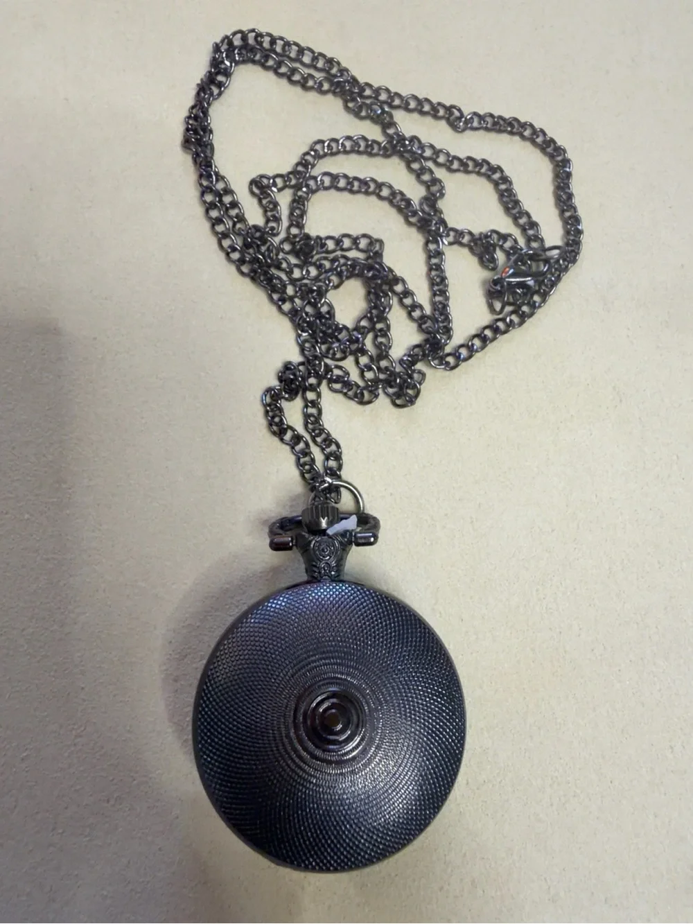Vintage-Style Motorcycle Pocket Watch Necklace - Gunmetal